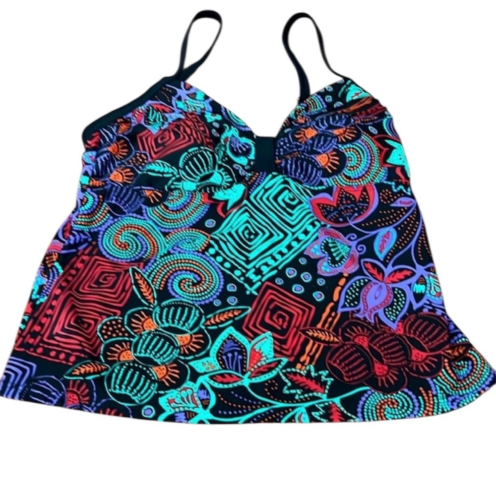 Simon Chang women’s 12 multicolored tankini v-neck swimsuit top